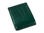 Folded green tarpaulin on a white background.