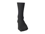 A single black crew sock shown from a front-facing angle against a white background.