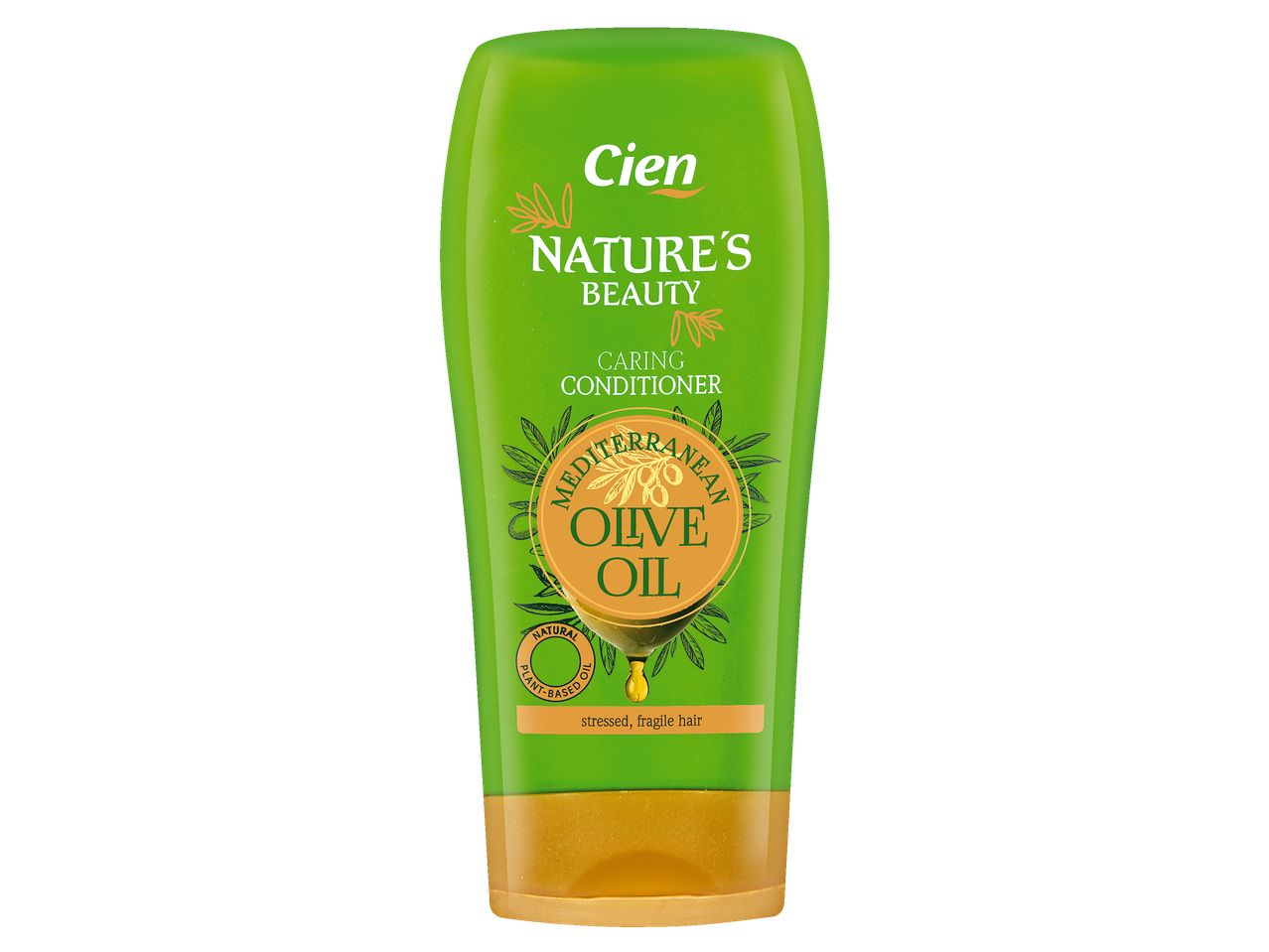 Après-shampoing Cien Nature's Beauty à l'huile d'olive pour cheveux stressés.