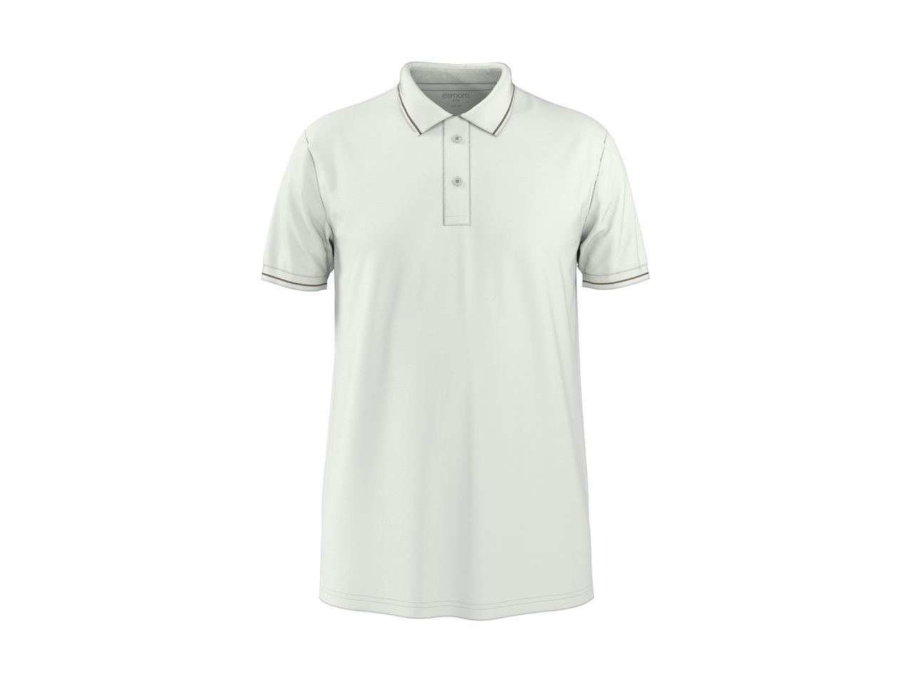 Hvid poloshirt til mænd med korte ærmer og knapper.