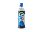 Een fles isotonische sportdrank met citroensmaak, met de tekst 'All Activity Drink ISO Lemon'.