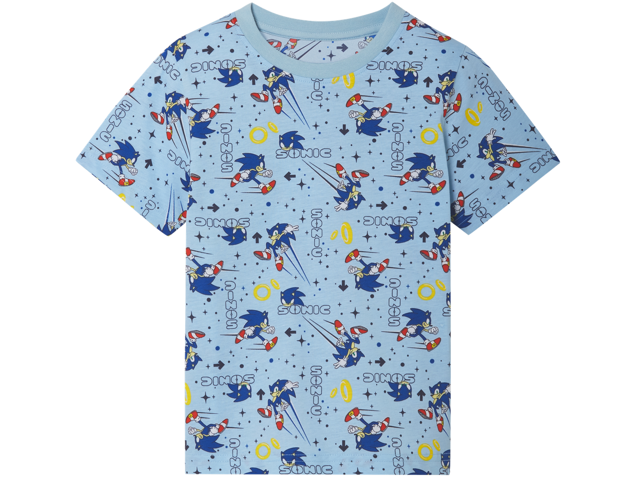 T-shirt με ολόσωστη εκτύπωση Sonic the Hedgehog.