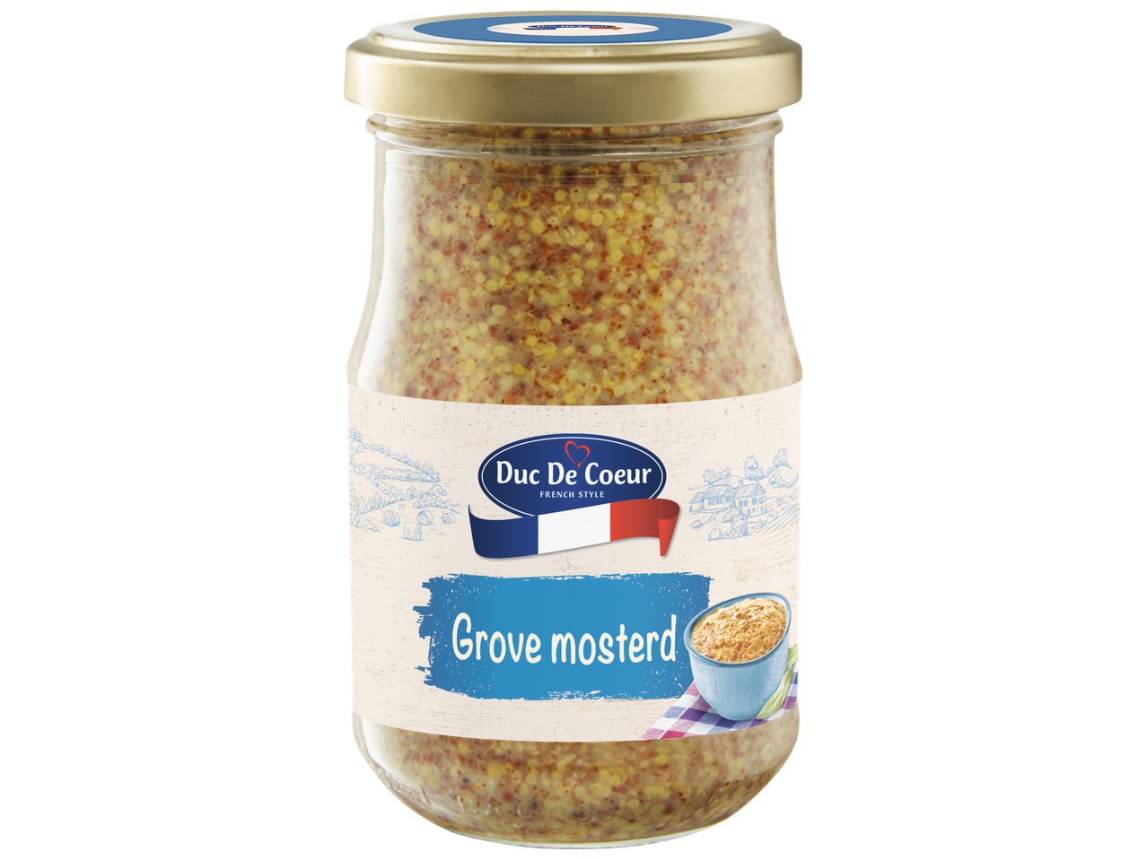 Pot met grove mosterd van Duc De Coeur, Franse stijl.