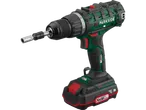 Parkside® cordless drill with a set of bits or bits and sockets.