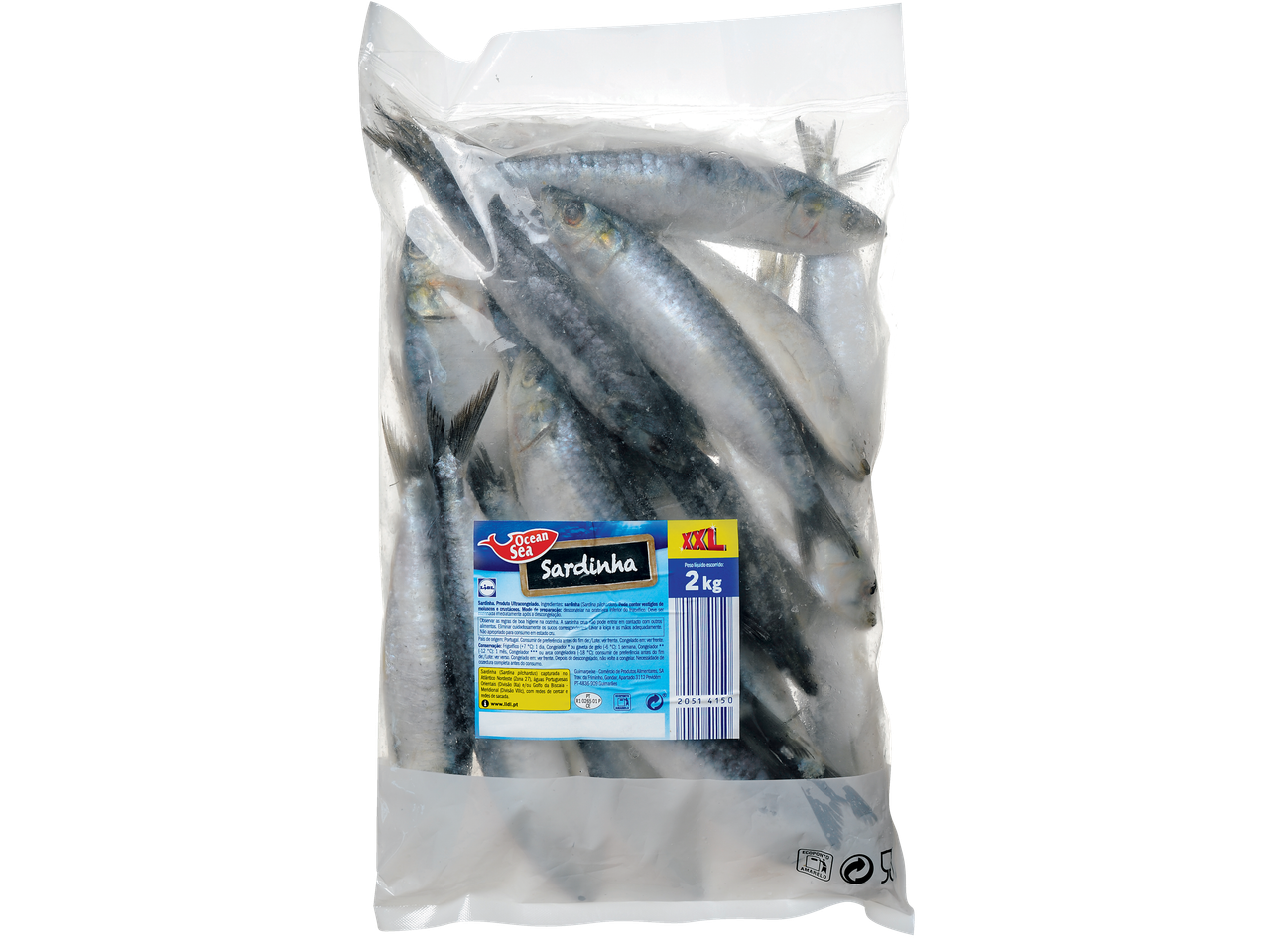 Sardinhas congeladas Ocean Sea XXL, 2 kg.
