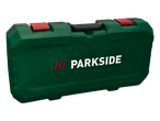 Green Parkside tool case for 20 V cordless shrub pruner.