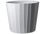 White fluted plant pot