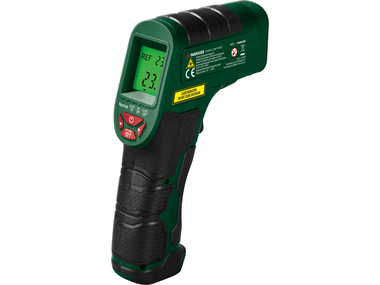 Parkside® Infrasarkanais termometrs PTI 380, zaļš un melns