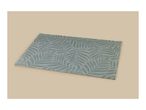 A rectangular placemat with a green palm leaf pattern on a beige background.