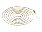 A coiled LED strip light with 3M adhesive backing and a power connector.