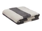 Folded striped towel in white and grey
