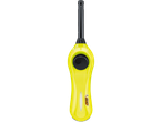Yellow BIC lighter: ergonomic design, push-button ignition.