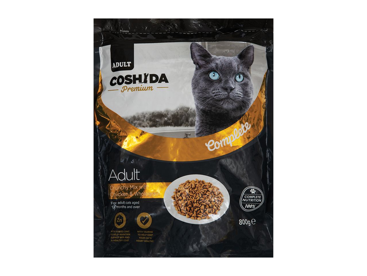 Coshida Premium: adult cat dry food with chicken & wholegrain.