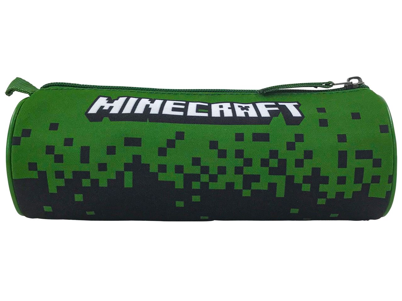 Зелен несесер Minecraft с пикселен дизайн и лого.