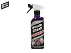 Purple spray bottle of colour-changing wheel cleaner, with instructions and logo.