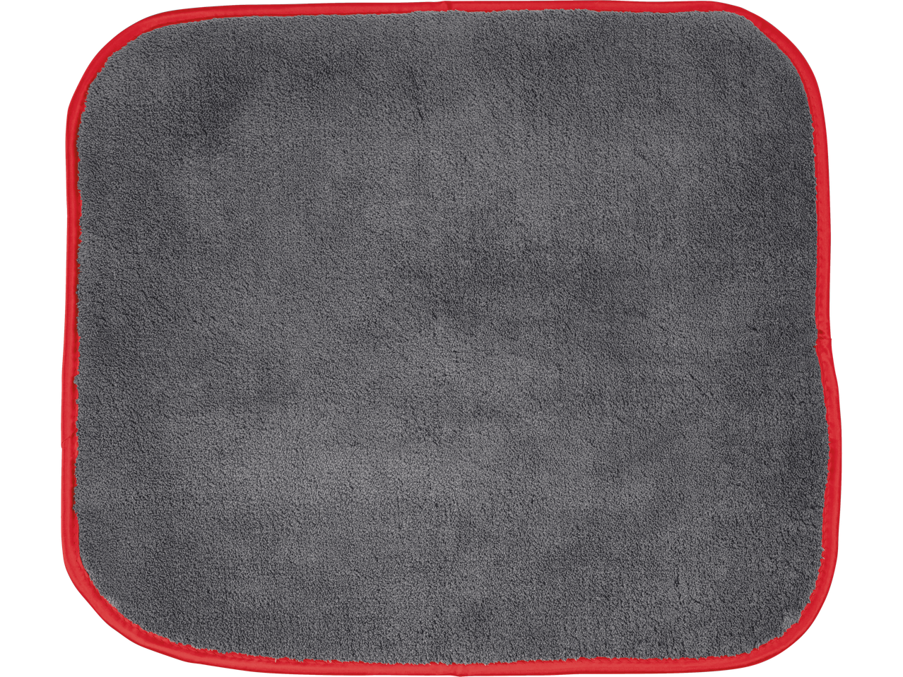 ULTIMATE SPEED® Car Cleaning Assortment: Grey microfiber cloth with red trim.