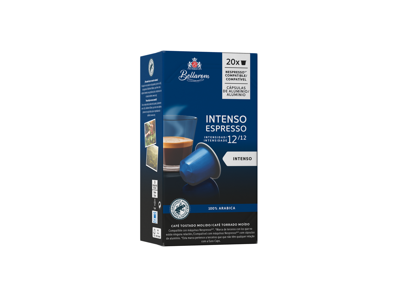 Bellarom Cápsulas de Café Intenso RFA, compatíveis com Nespresso, intensidade 12/12.