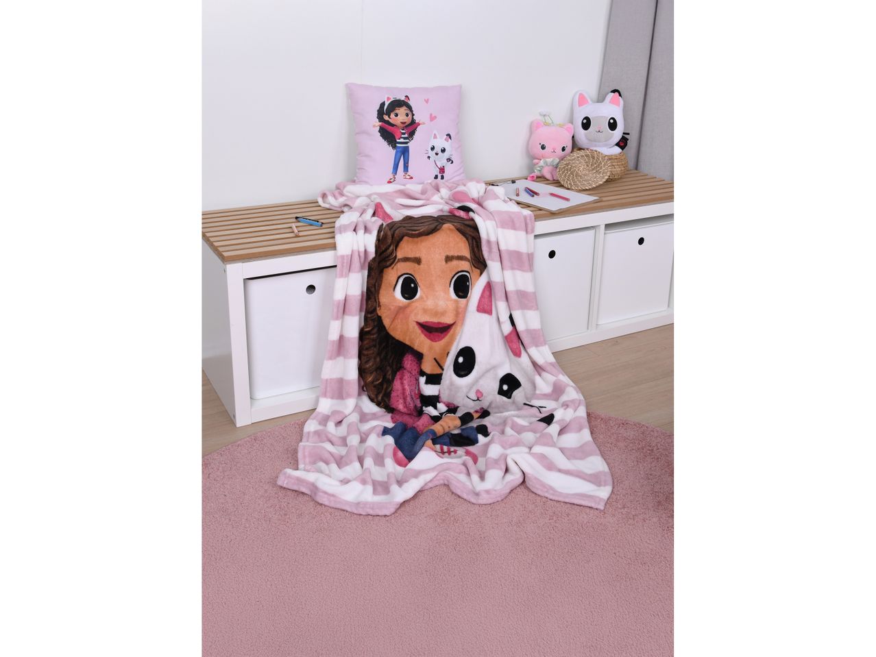 Set coperta e cuscino per bambini “Gabby's Dollhouse”