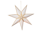 LIVARNO home LED Christmas Star Lantern, white with gold accents and small star cutouts