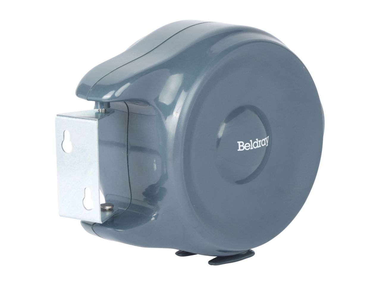 A Bobrick B-3200 gray plastic jumbo roll toilet paper dispenser.