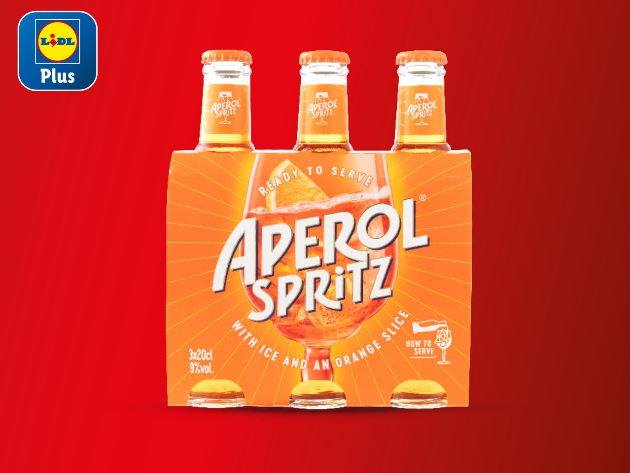 Četiri boce Aperol Spritza u pakiranju.