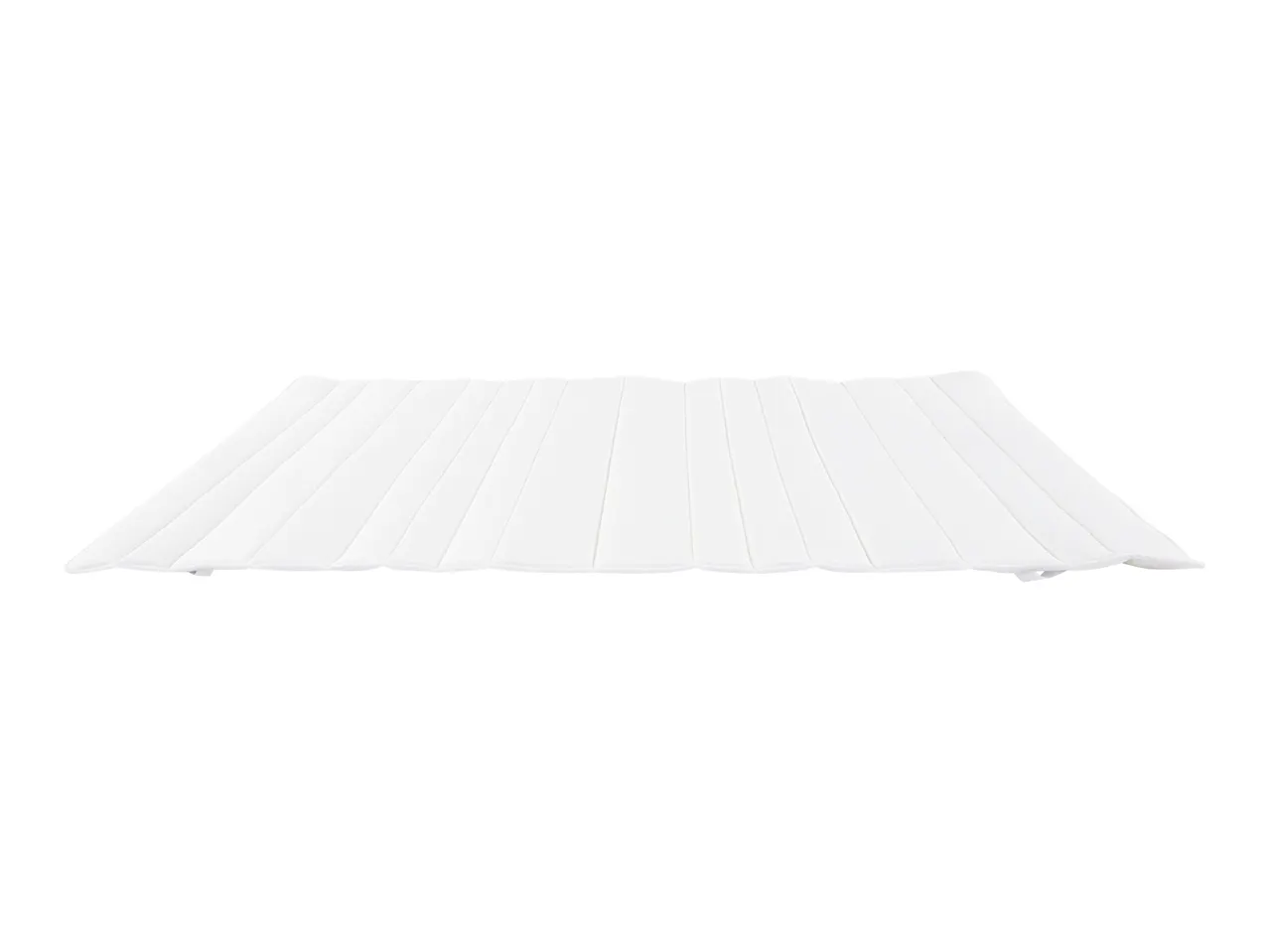 White foldable mattress topper with horizontal segments