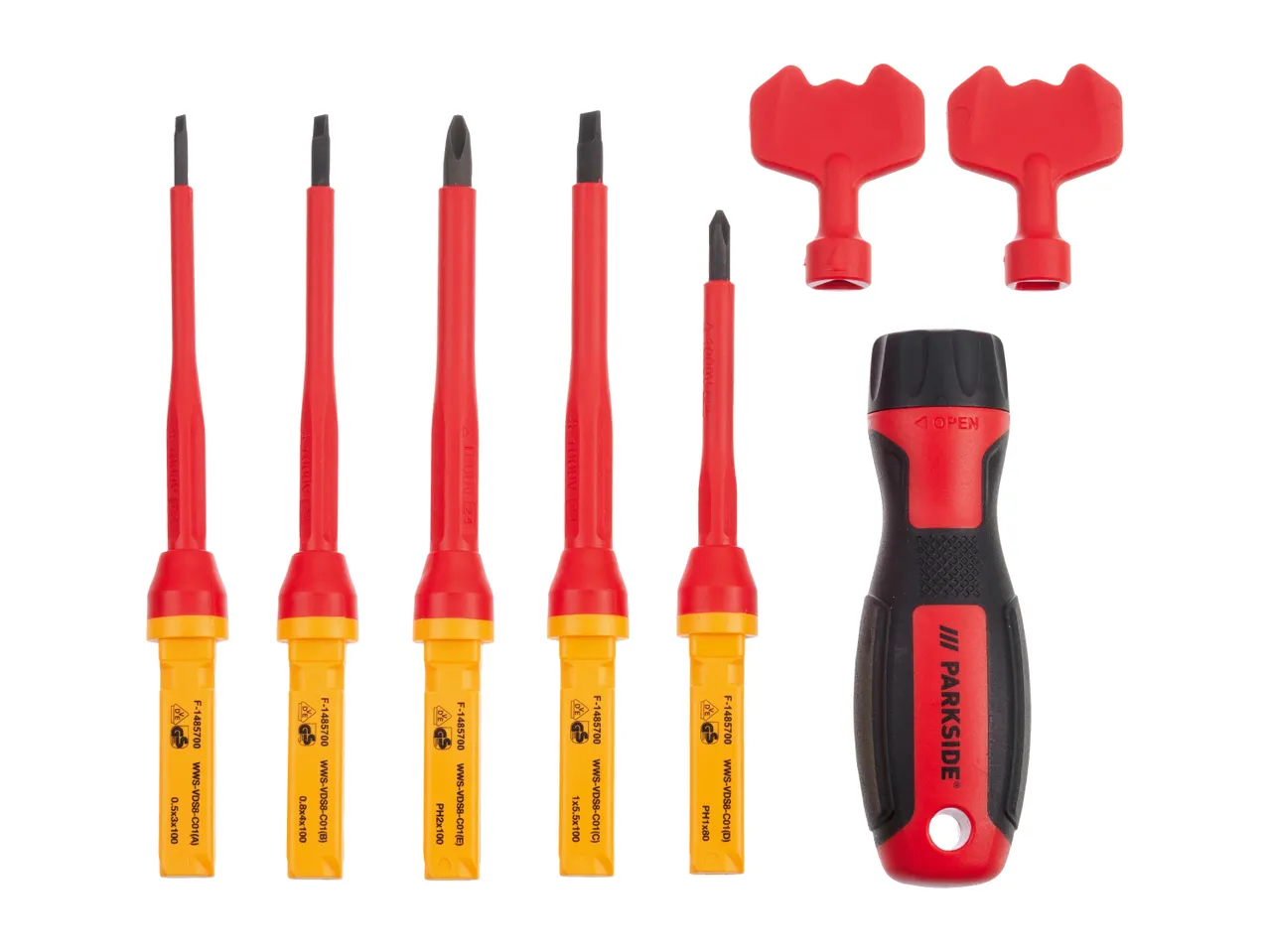 Parkside Screwdriver and Interchangeable Blade Set 1000V - 8 Piece Set