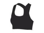 Schwarzer Sport-BH mit Racerback-Trägern