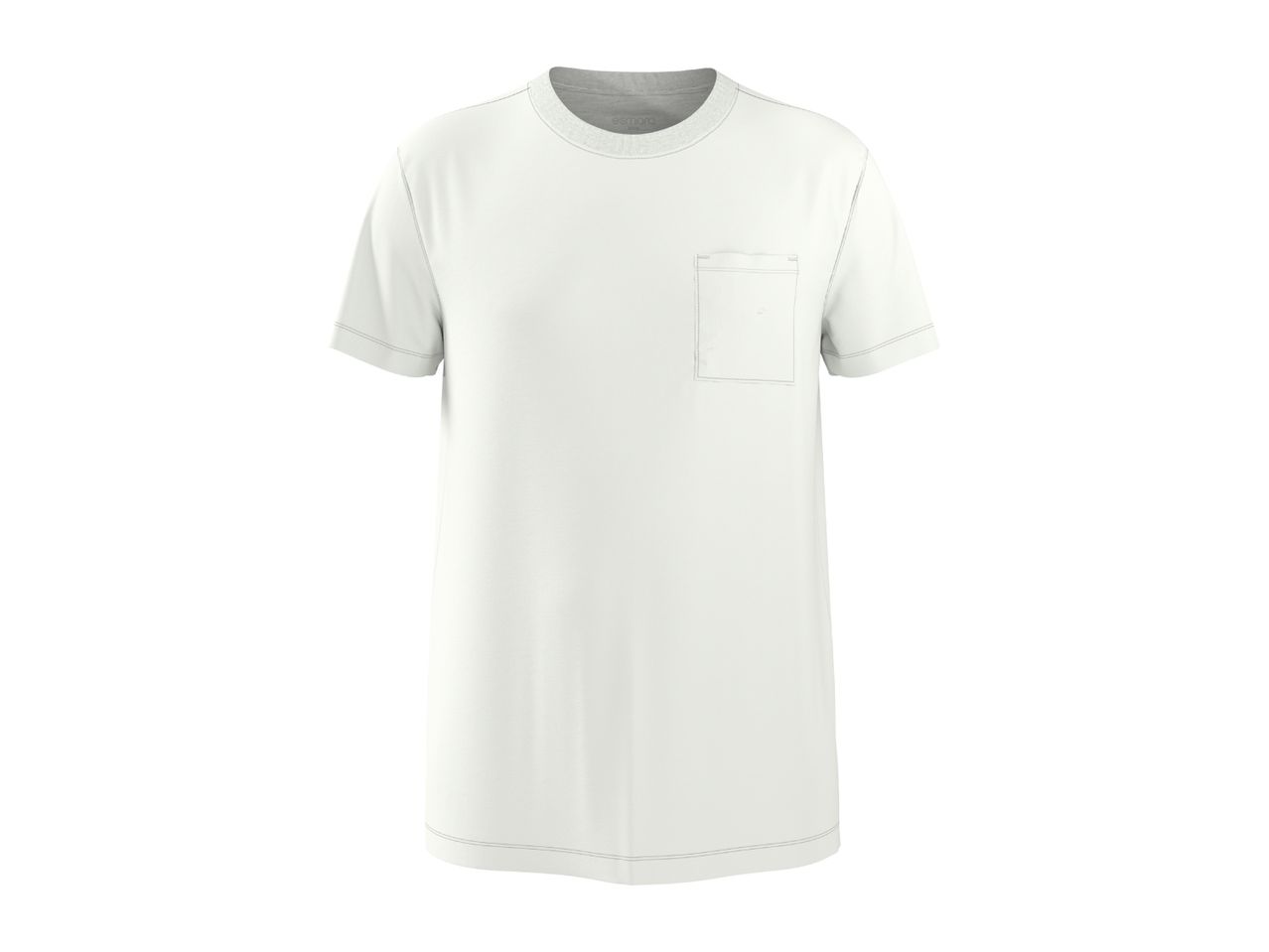 White short-sleeved t-shirt with a pocket on the left chest.