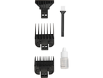Hair clipper accessories: blade cover, combs (1/8' and 12mm), cleaning brush, and lubricating oil.