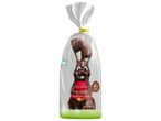 Iepure de ciocolată neagră Favorina, ambalat.