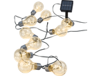 Livarno Solar Bulb String Lights with warm white LED bulbs and a solar panel