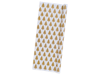 Crelando glitter wrapping paper with a gold Christmas tree pattern on white.