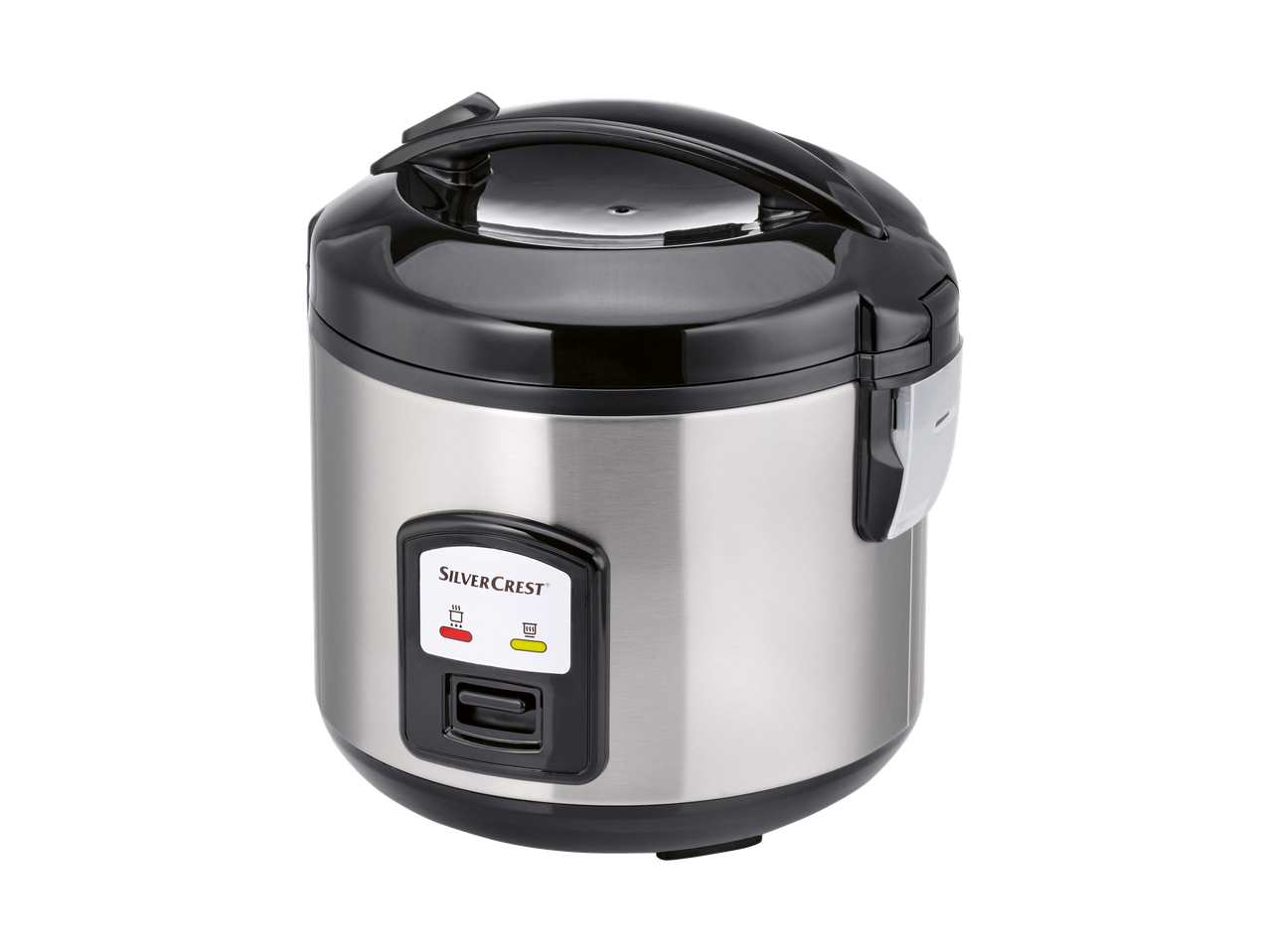 Cuisinière à riz Silvercrest en acier inoxydable.