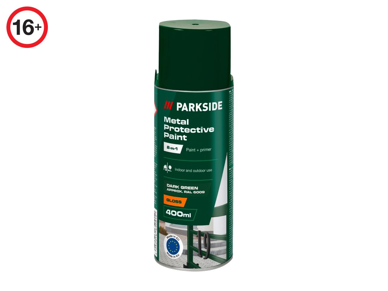 Parkside 400ml Metal Protective Paint - Dark Green