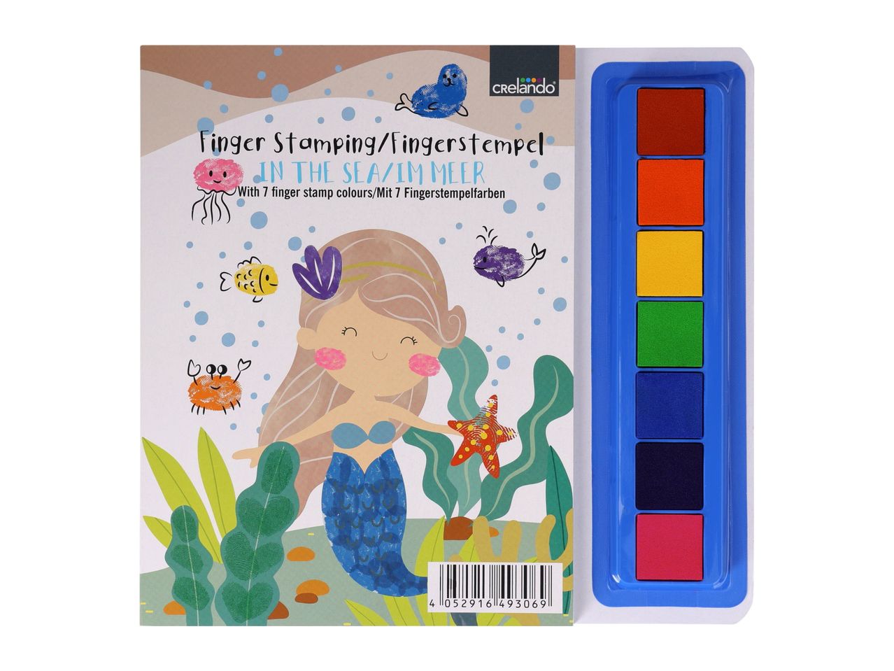 Mermaid-themed watercolor paint set with a coloring book.