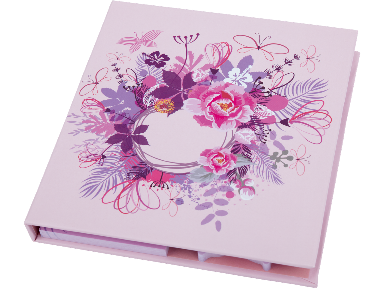 Užrašų knygelė su gėlių motyvais.