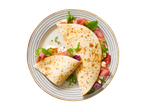 Piadina's met prosciutto, mozzarella en groenten.