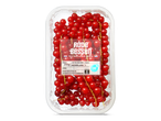 Rode bessen in een plastic bakje met etiket: 250g, Nederland, Planet Proof.