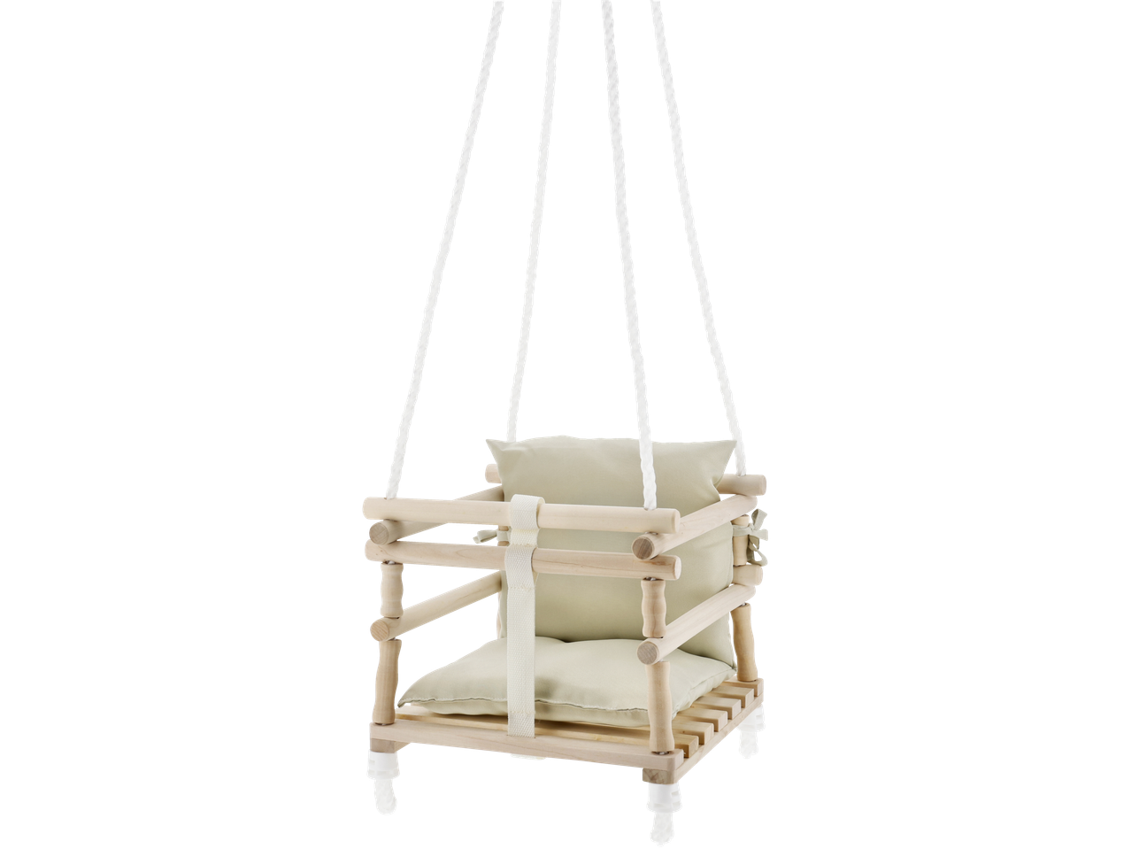 lupilu® drvena ljuljačka za bebe s bež jastucima