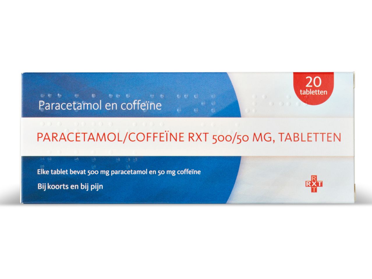 Ga naar volledige schermweergave: RXT paracetamol/coffeïne 500/50 mg, tabletten - afbeelding 1