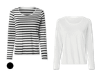 Gestreiftes und weißes Langarmshirt für Damen