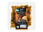 Fruity Moroccan style couscous with diced apricots, chickpeas, raisins, red pepper, and cranberries.