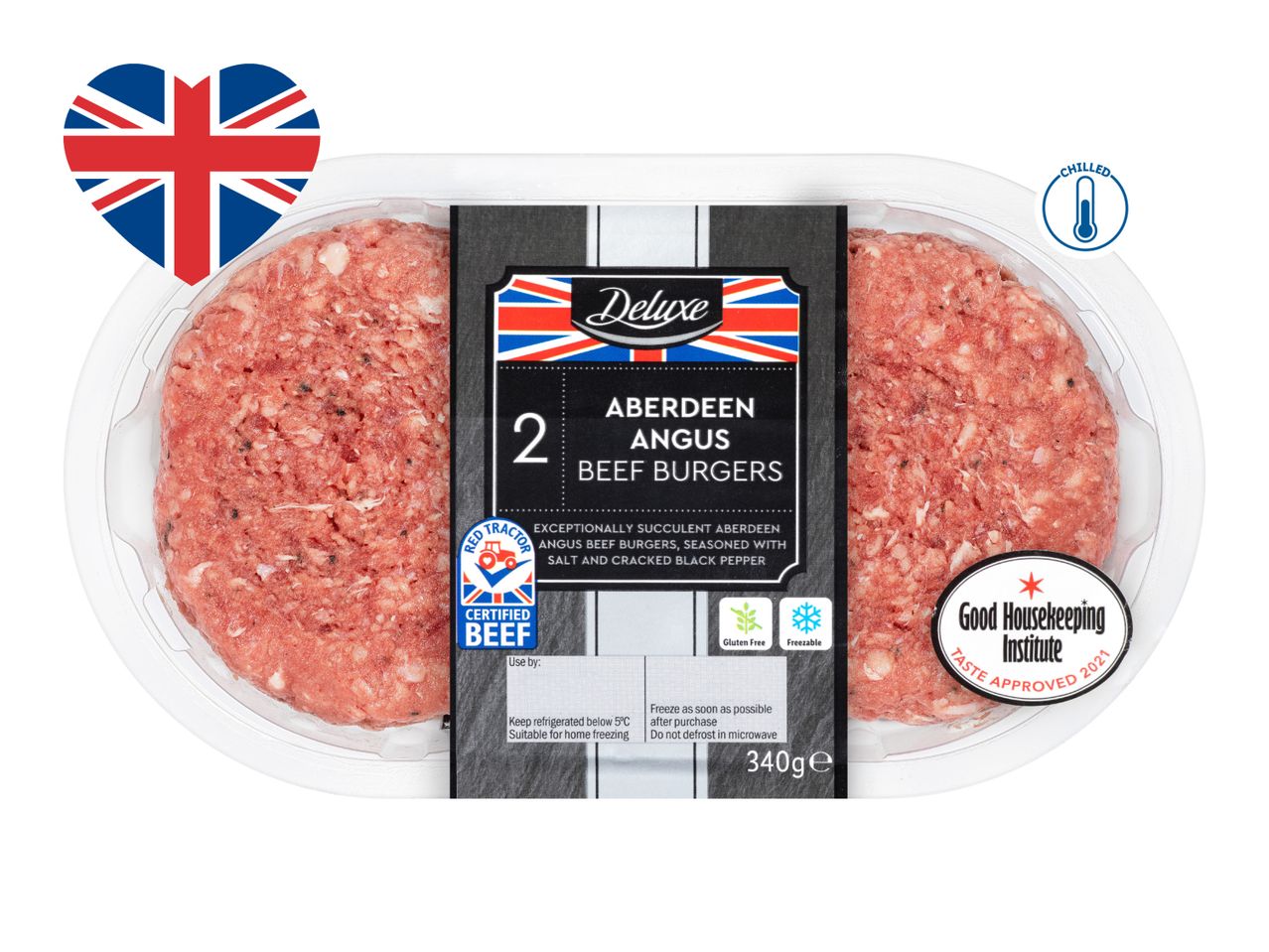 Deluxe 2 British Aberdeen Angus 6oz Beef Burgers