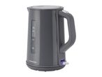 A dark grey SilverCrest electric kettle with a water level indicator and a handle.