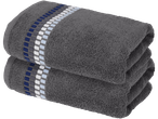 LIVARNO Kilpinis rankšluosčiai (CMIA): Две сиви кърпи със сини, сиви и бели ивици.