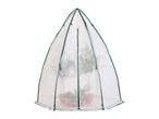 A tall, dome-shaped garden greenhouse cover with a zippered opening