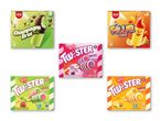En række forskellige ispinde fra Twister og andre mærker i forskellige smagsvarianter.