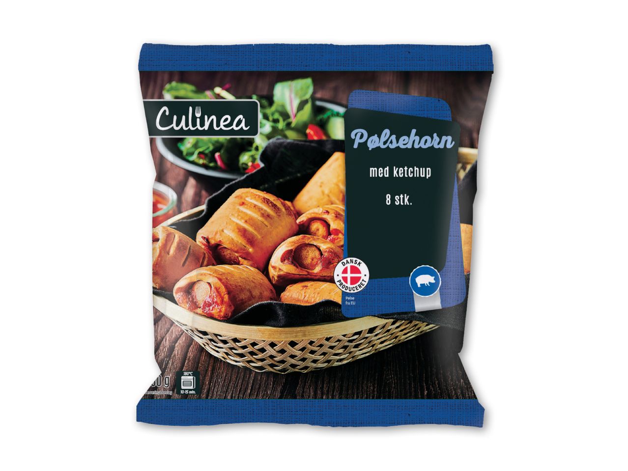 Culinea pølsehorn med ketchup - 8 stk. frosne.
