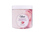 Înghețată cu aromă de cheesecake cu zmeură, stil italian, într-un recipient cu etichetă decorativă.